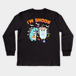 I'm Shook, Spooky Nurse, Funny Halloween Costume ER Nurse Kids Long Sleeve T-Shirt